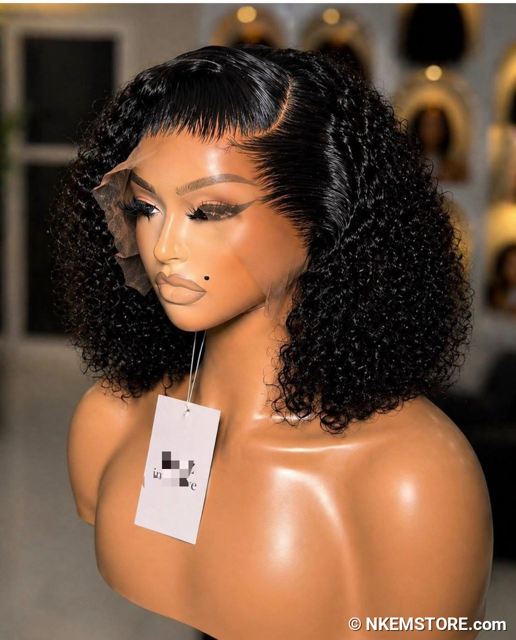 Short Afro Kinky Curly HD Lace Front Bob Wig